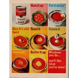 1965 Campbell's Condensed Tomato Soup Vintage Print Ad (L17)